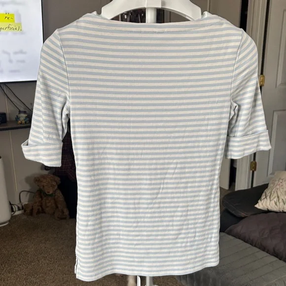 Ralph Lauren Striped White and Light Blue Top SZ S/P - Picture 4 of 4